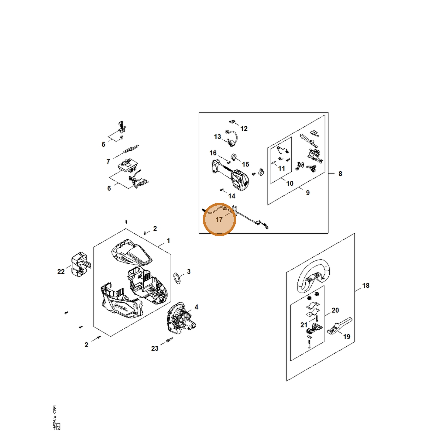 STIHL part FA08-440-3000 — IPL diagram snippet (6x zoom, amber highlight)