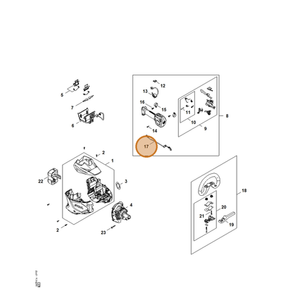 STIHL part FA08-440-3050 — IPL diagram snippet (6x zoom, amber highlight)