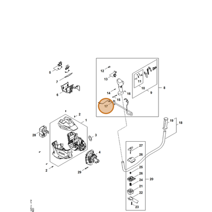STIHL part FA08-440-3060 — IPL diagram snippet (6x zoom, amber highlight)