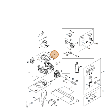 STIHL part FA08-600-0802 — IPL diagram snippet (6x zoom, amber highlight)