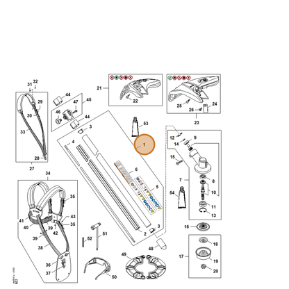 STIHL part FA08-710-7106 — IPL diagram snippet (6x zoom, amber highlight)