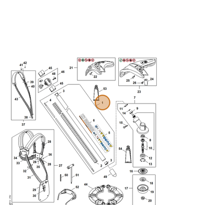 STIHL part FA08-710-7156 — IPL diagram snippet (6x zoom, amber highlight)