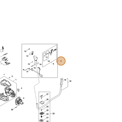 STIHL part FA08-790-1310 — IPL diagram snippet (6x zoom, amber highlight)