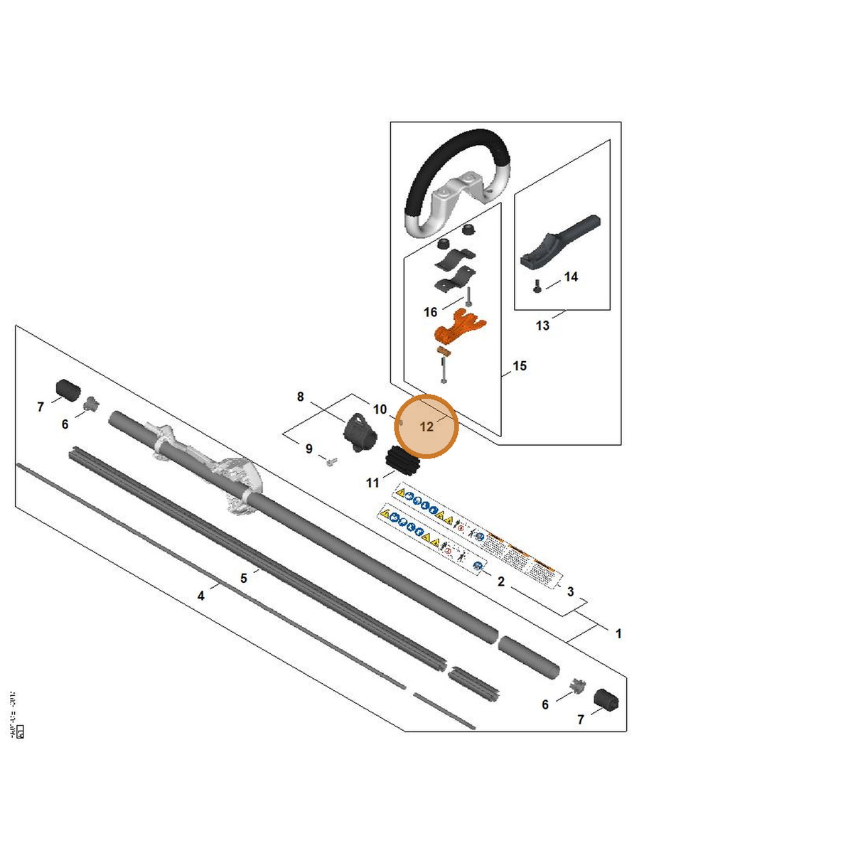 STIHL part FA08-790-3400 — IPL diagram snippet (6x zoom, amber highlight)