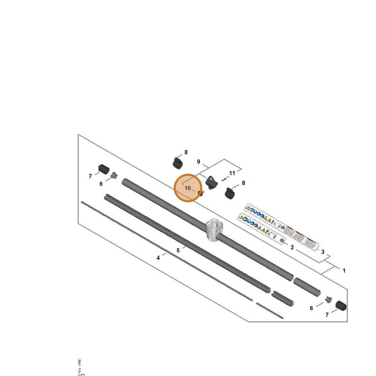 STIHL part FA08-792-0100 — IPL diagram snippet (6x zoom, amber highlight)