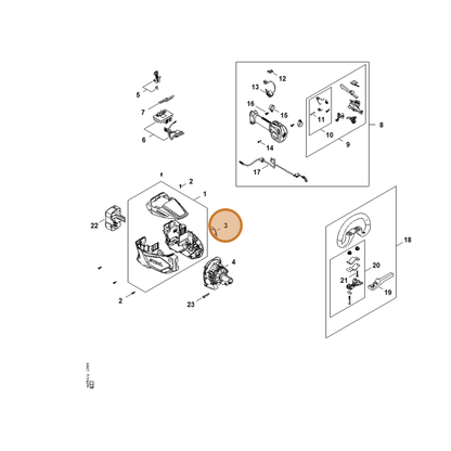 STIHL part FA08-967-1500 — IPL diagram snippet (6x zoom, amber highlight)