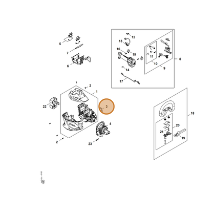 STIHL part FA08-967-1550 — IPL diagram snippet (6x zoom, amber highlight)