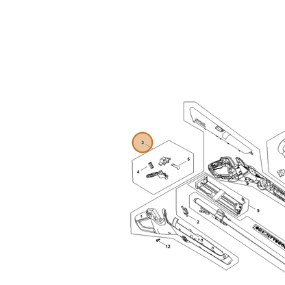 STIHL part FA10-007-3800 — IPL diagram snippet (6x zoom, amber highlight)