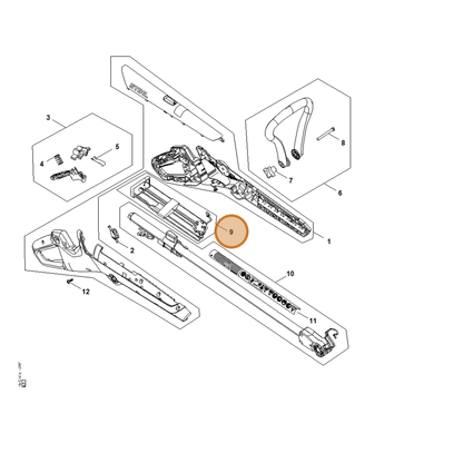 STIHL part FA10-430-1400 — IPL diagram snippet (6x zoom, amber highlight)