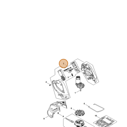 STIHL part FA10-600-0800 — IPL diagram snippet (6x zoom, amber highlight)