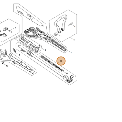 STIHL part FA10-710-7102 — IPL diagram snippet (6x zoom, amber highlight)