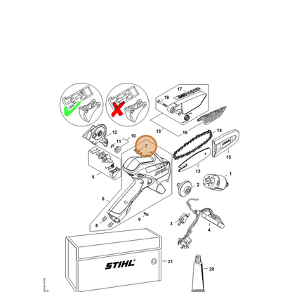 STIHL part GA01-182-6200 — IPL diagram snippet (6x zoom, amber highlight)