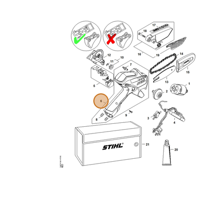 STIHL part GA01-790-1122 — IPL diagram snippet (6x zoom, amber highlight)