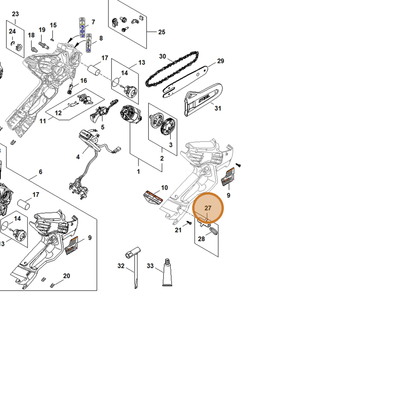 STIHL part GA04-490-2500 — IPL diagram snippet (6x zoom, amber highlight)