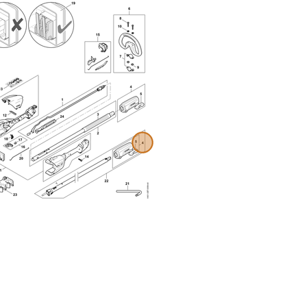 STIHL part HA01-160-0700 — IPL diagram snippet (6x zoom, amber highlight)