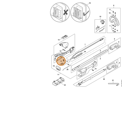 STIHL part HA01-430-6400 — IPL diagram snippet (6x zoom, amber highlight)