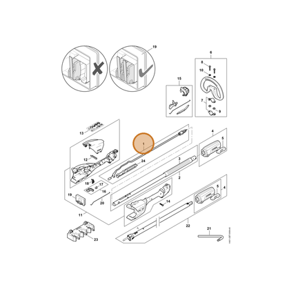 STIHL part HA01-440-3001 — IPL diagram snippet (6x zoom, amber highlight)