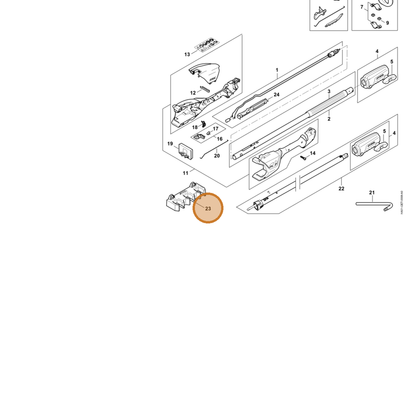 STIHL part HA01-501-2100 — IPL diagram snippet (6x zoom, amber highlight)