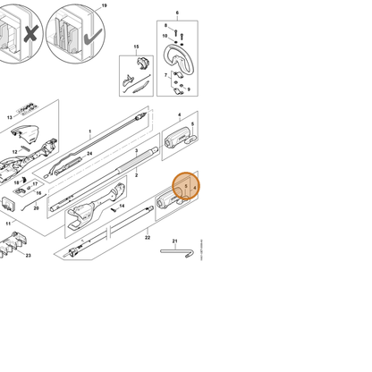 STIHL part HA01-790-7501 — IPL diagram snippet (6x zoom, amber highlight)