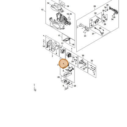 STIHL part HA04-430-1401 — IPL diagram snippet (6x zoom, amber highlight)