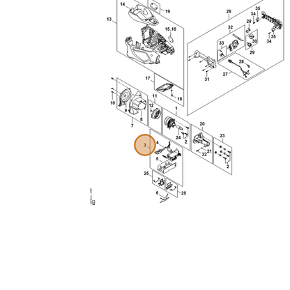 STIHL part HA04-430-1403 — IPL diagram snippet (6x zoom, amber highlight)