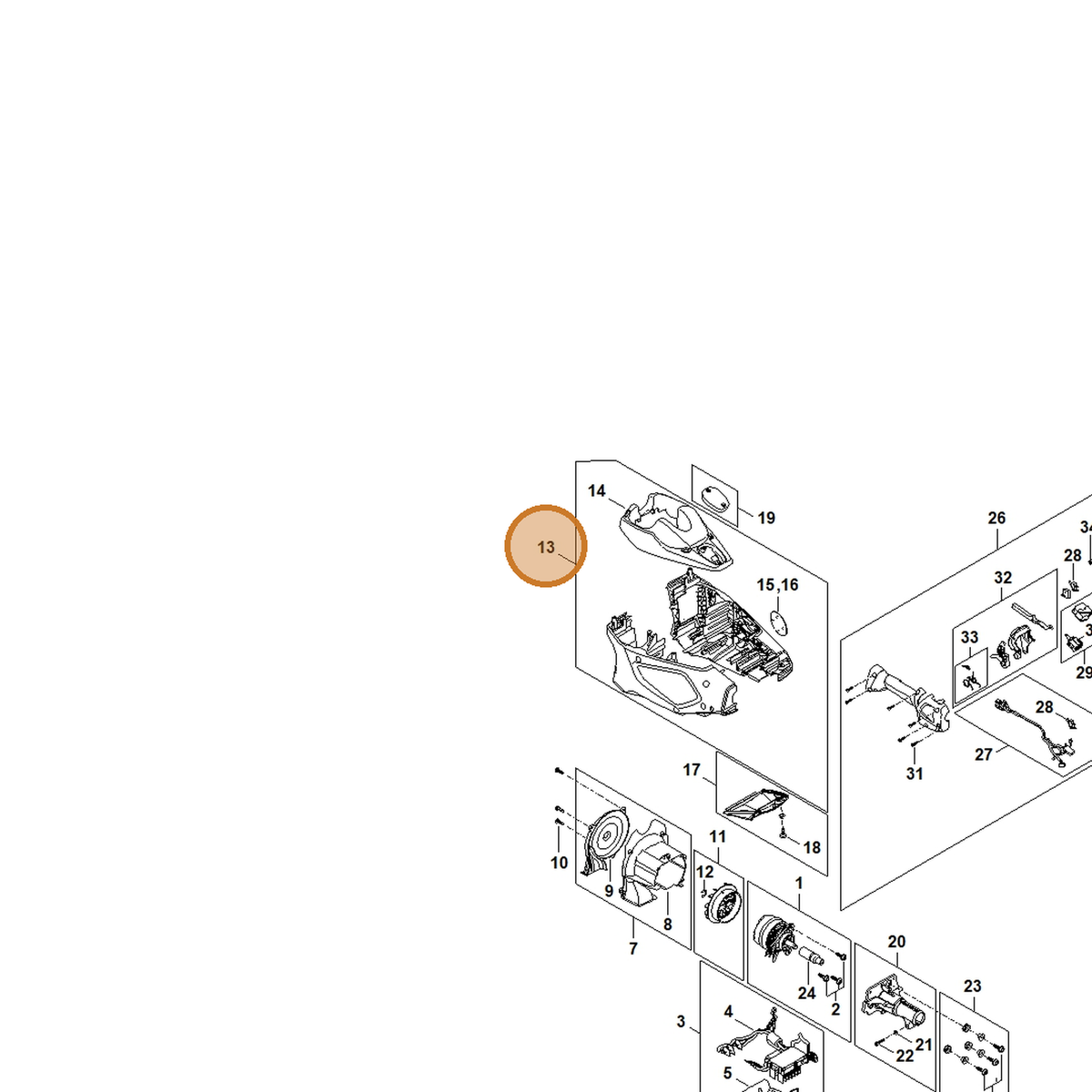 STIHL part HA04-600-0802 — IPL diagram snippet (6x zoom, amber highlight)