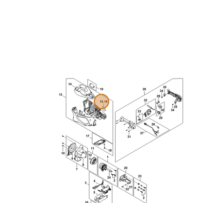 STIHL part HA04-967-1500 — IPL diagram snippet (6x zoom, amber highlight)