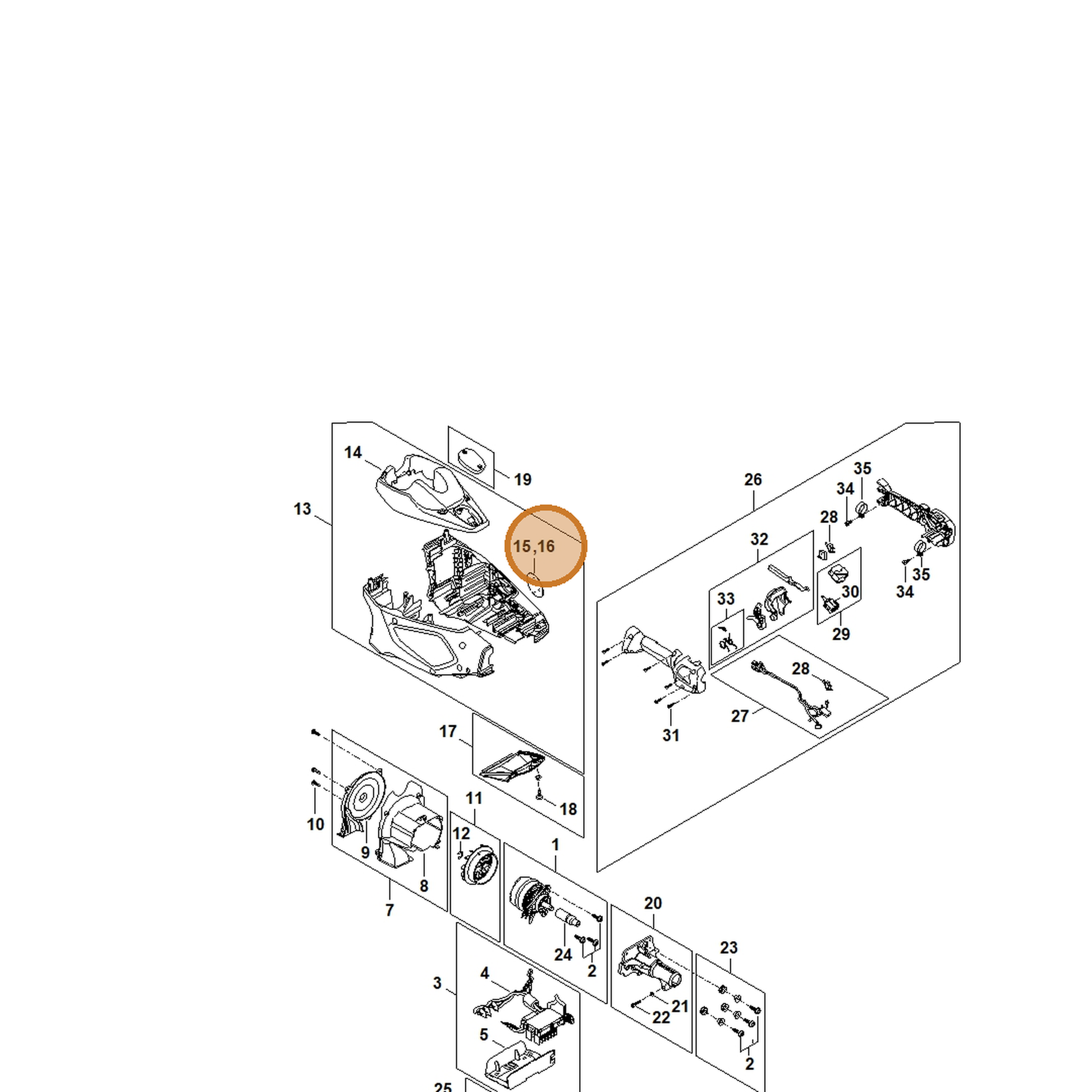 STIHL part HA04-967-1520 — IPL diagram snippet (6x zoom, amber highlight)