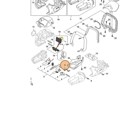 STIHL part HA06-430-0500 — IPL diagram snippet (6x zoom, amber highlight)