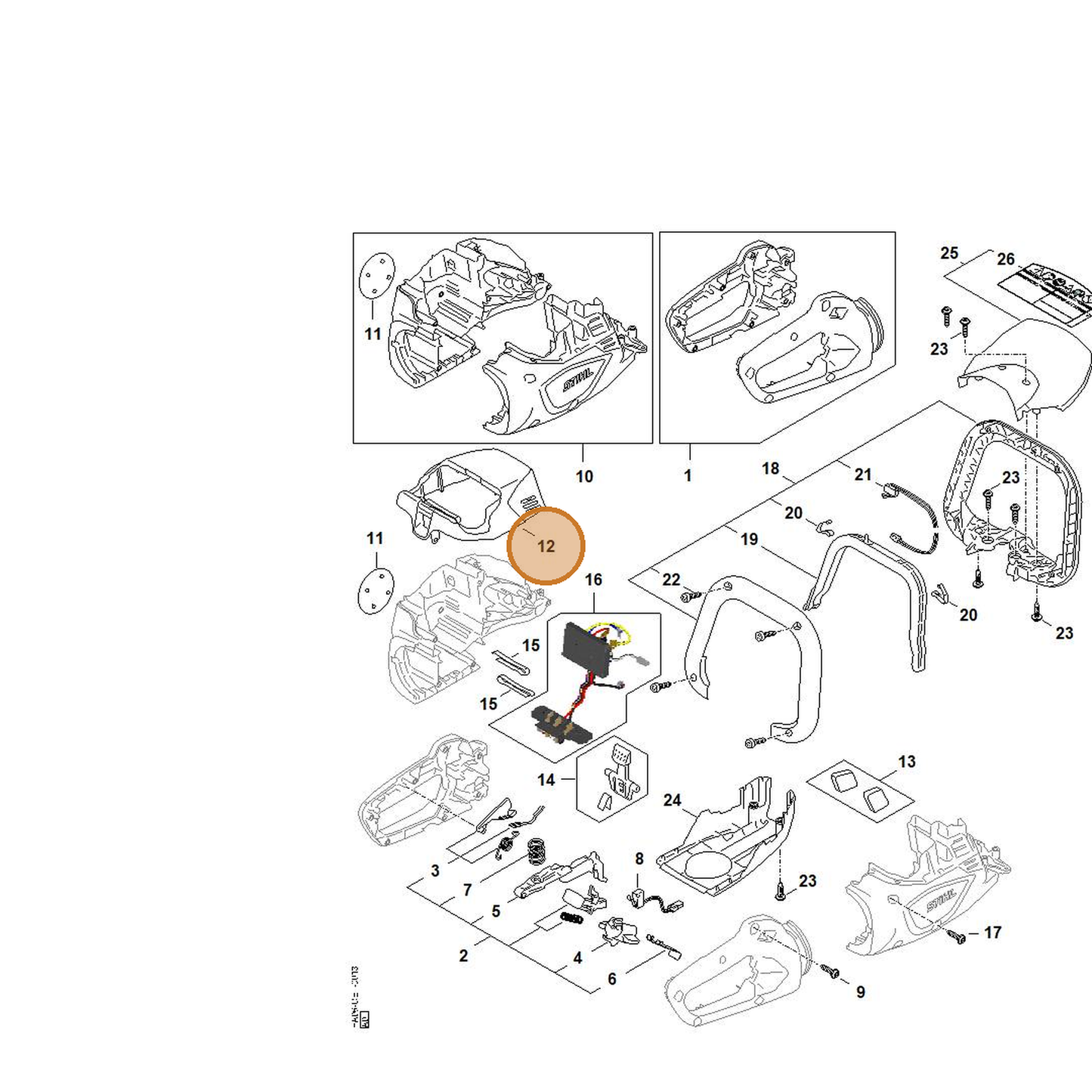 STIHL part HA06-602-0400 — IPL diagram snippet (6x zoom, amber highlight)