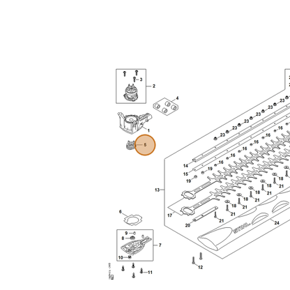 STIHL part HA06-640-1600 — IPL diagram snippet (6x zoom, amber highlight)