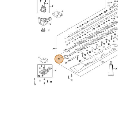 STIHL part HA06-710-6001 — IPL diagram snippet (6x zoom, amber highlight)