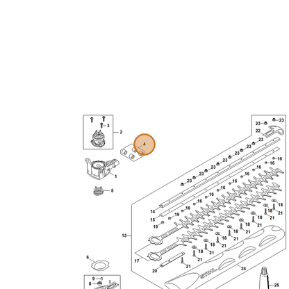 STIHL part HA07-007-1000 — IPL diagram snippet (6x zoom, amber highlight)