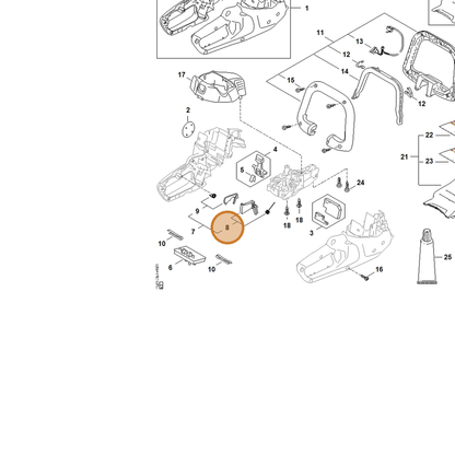 STIHL part HA07-430-2100 — IPL diagram snippet (6x zoom, amber highlight)