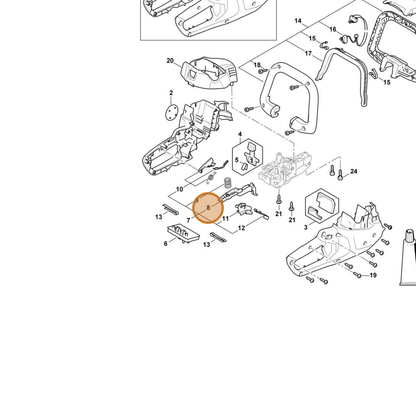 STIHL part HA07-435-2400 — IPL diagram snippet (6x zoom, amber highlight)