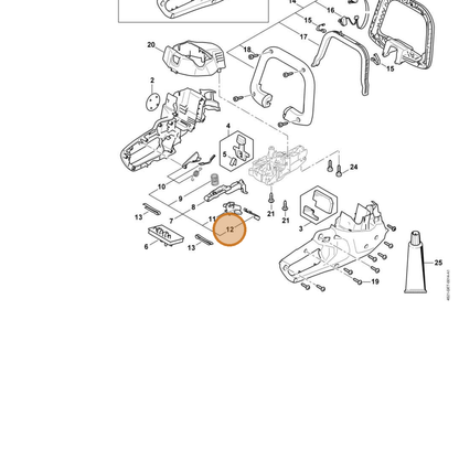 STIHL part HA07-435-8901 — IPL diagram snippet (6x zoom, amber highlight)