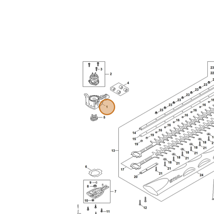 STIHL part HA07-640-0700 — IPL diagram snippet (6x zoom, amber highlight)