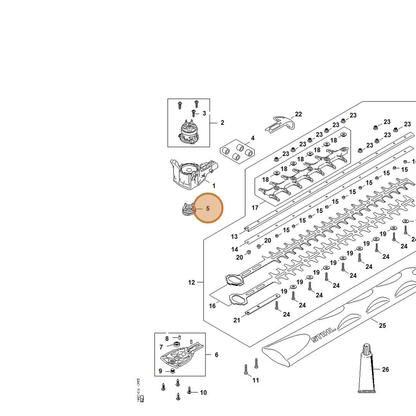 STIHL part HA07-640-1600 — IPL diagram snippet (6x zoom, amber highlight)