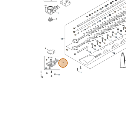 STIHL part HA07-640-5801 — IPL diagram snippet (6x zoom, amber highlight)