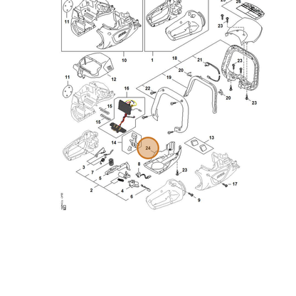 STIHL part HA07-641-0600 — IPL diagram snippet (6x zoom, amber highlight)