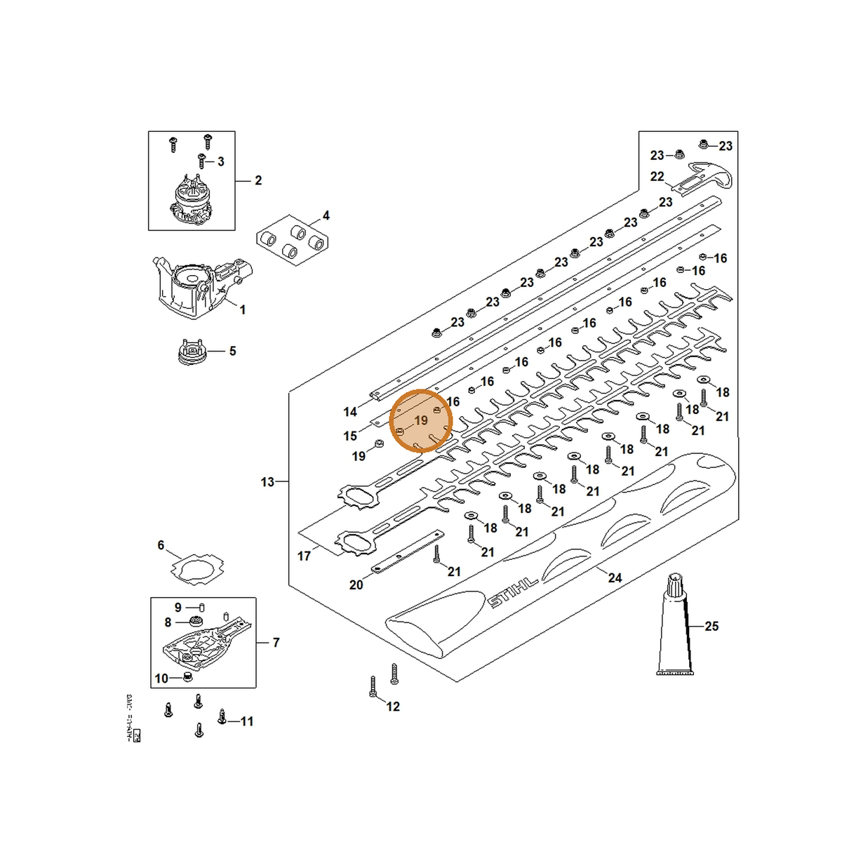 STIHL part HA07-641-4900 — IPL diagram snippet (6x zoom, amber highlight)