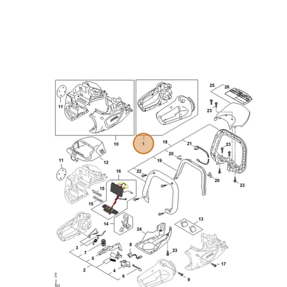 STIHL part HA07-790-1000 — IPL diagram snippet (6x zoom, amber highlight)