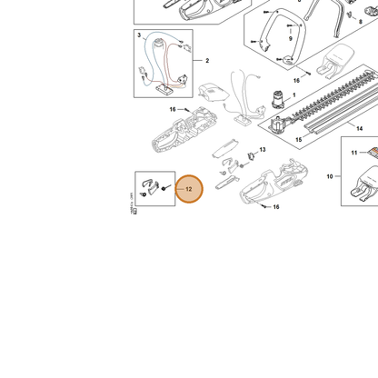 STIHL part HA08-007-3800 — IPL diagram snippet (6x zoom, amber highlight)