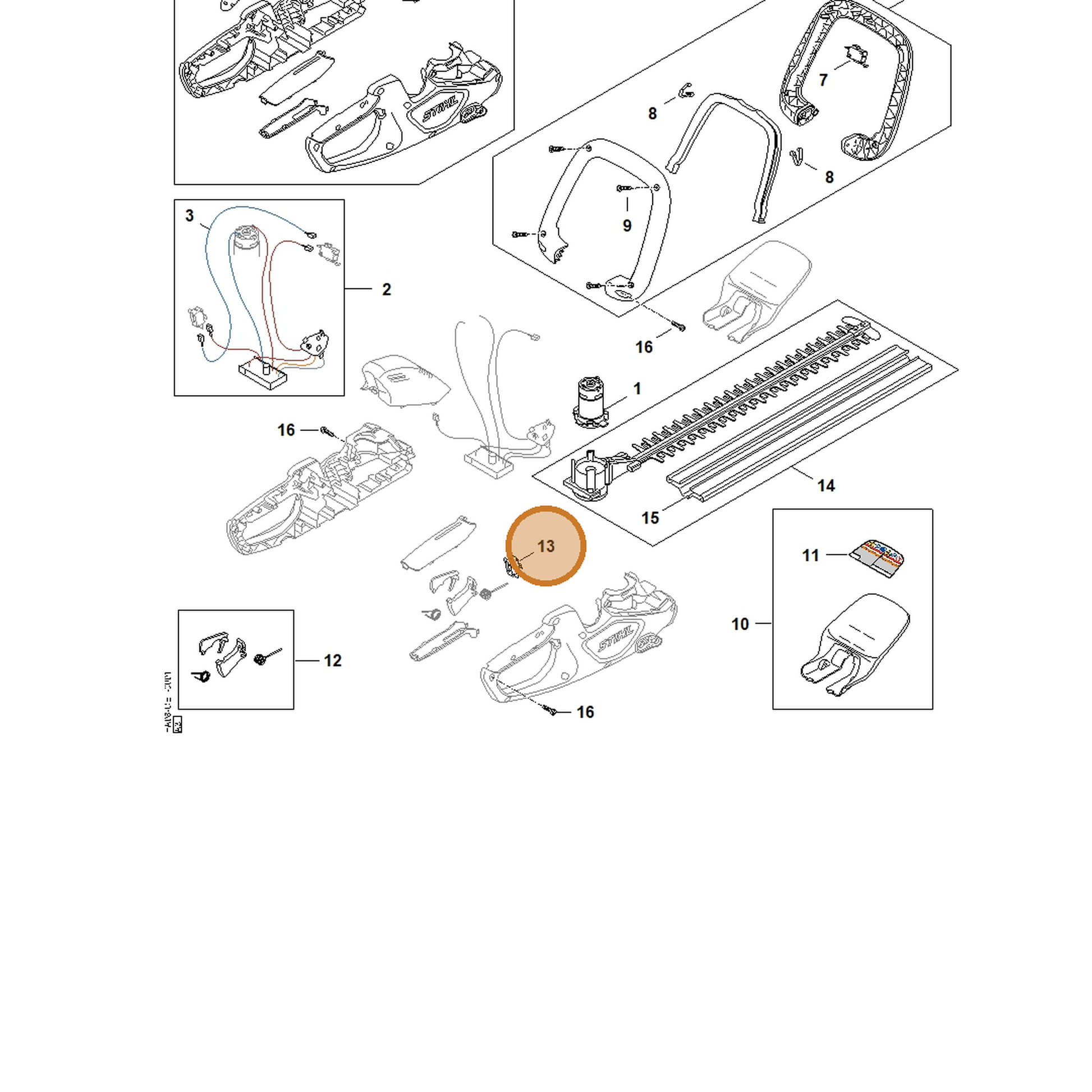 STIHL part HA08-430-0503 — IPL diagram snippet (6x zoom, amber highlight)