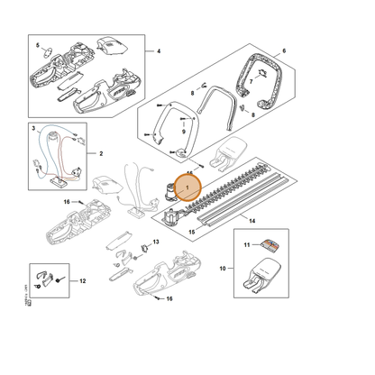 STIHL part HA08-600-0200 — IPL diagram snippet (6x zoom, amber highlight)