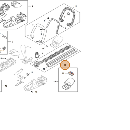 STIHL part HA08-640-7401 — IPL diagram snippet (6x zoom, amber highlight)