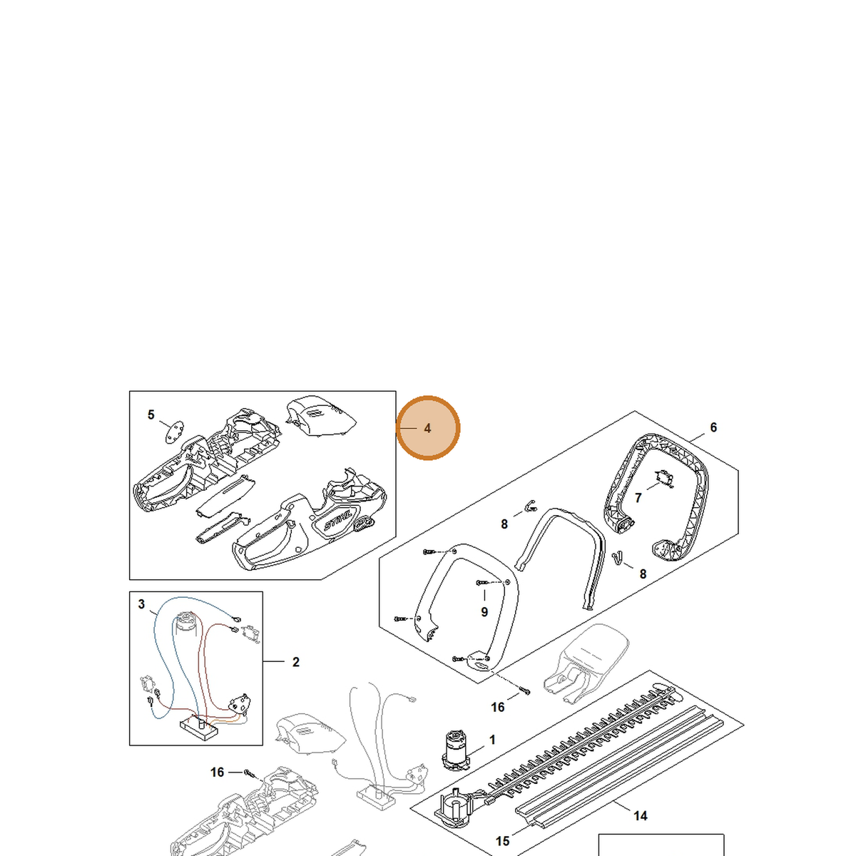 STIHL part HA08-790-1002 — IPL diagram snippet (6x zoom, amber highlight)