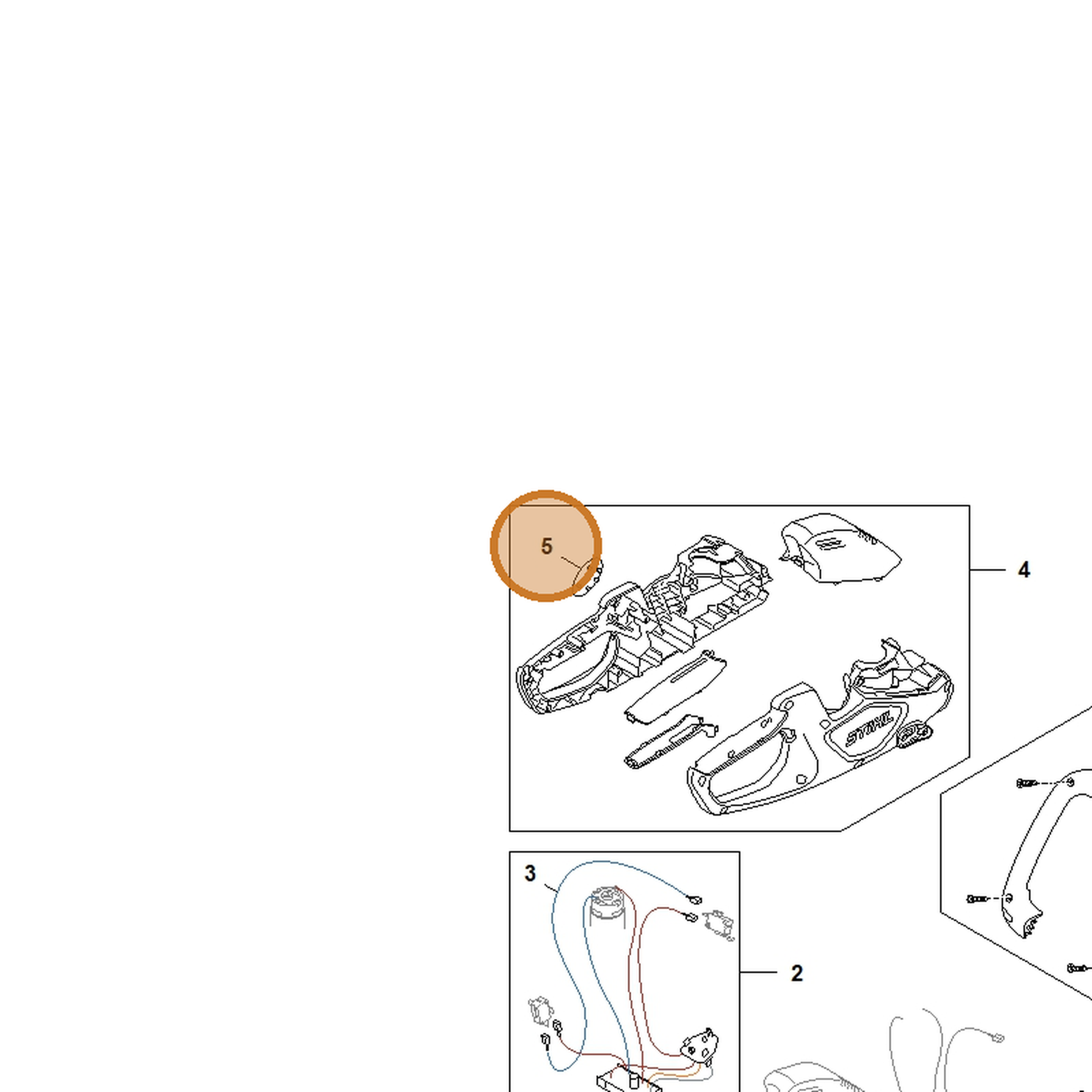 STIHL part HA08-967-1501 — IPL diagram snippet (6x zoom, amber highlight)