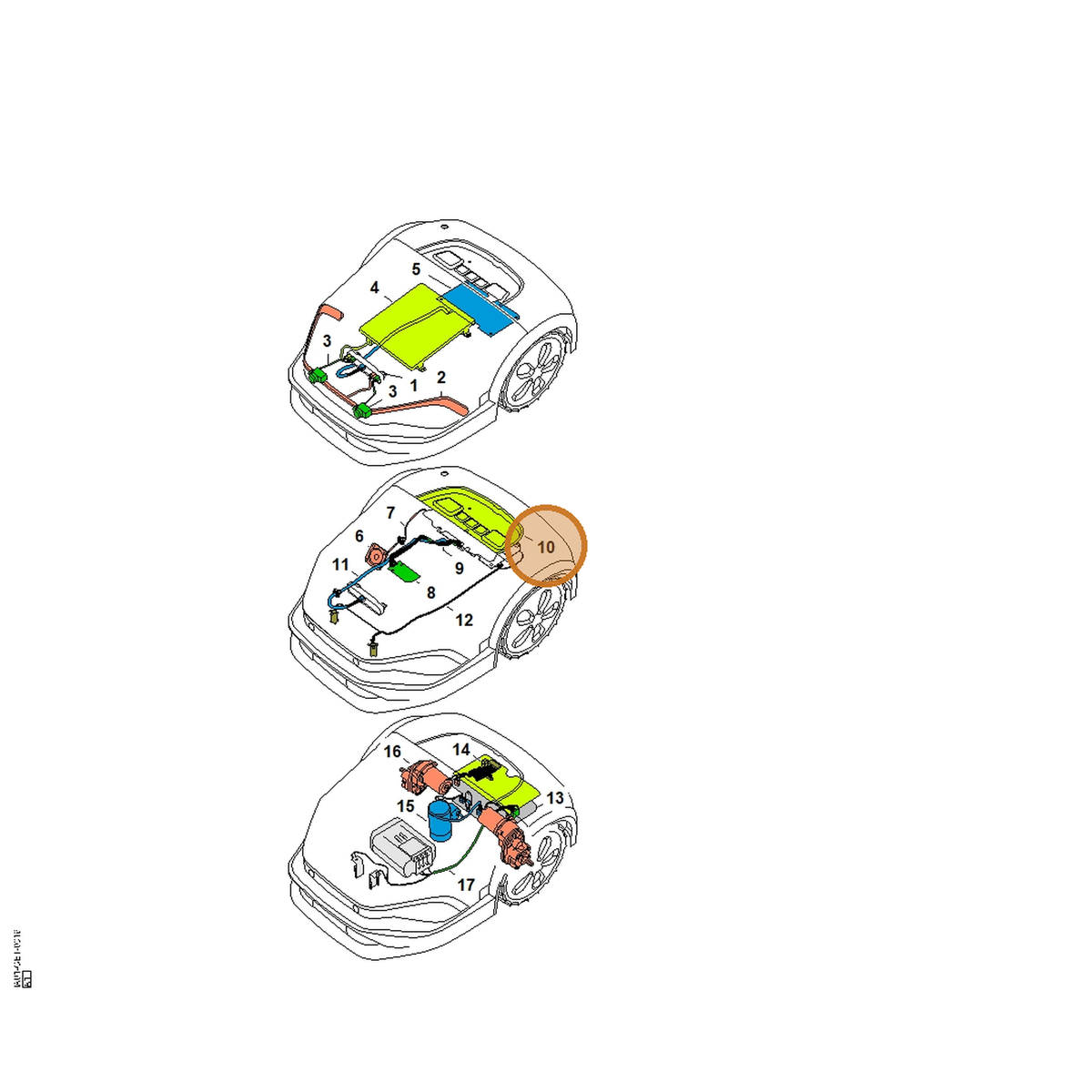 STIHL part IA01-430-7103 — IPL diagram snippet (6x zoom, amber highlight)