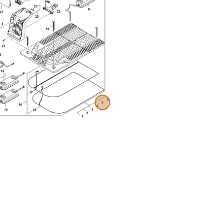 STIHL part IA01-430-9623 — IPL diagram snippet (6x zoom, amber highlight)